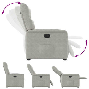 Fauteuil inclinable gris clair tissu microfibre