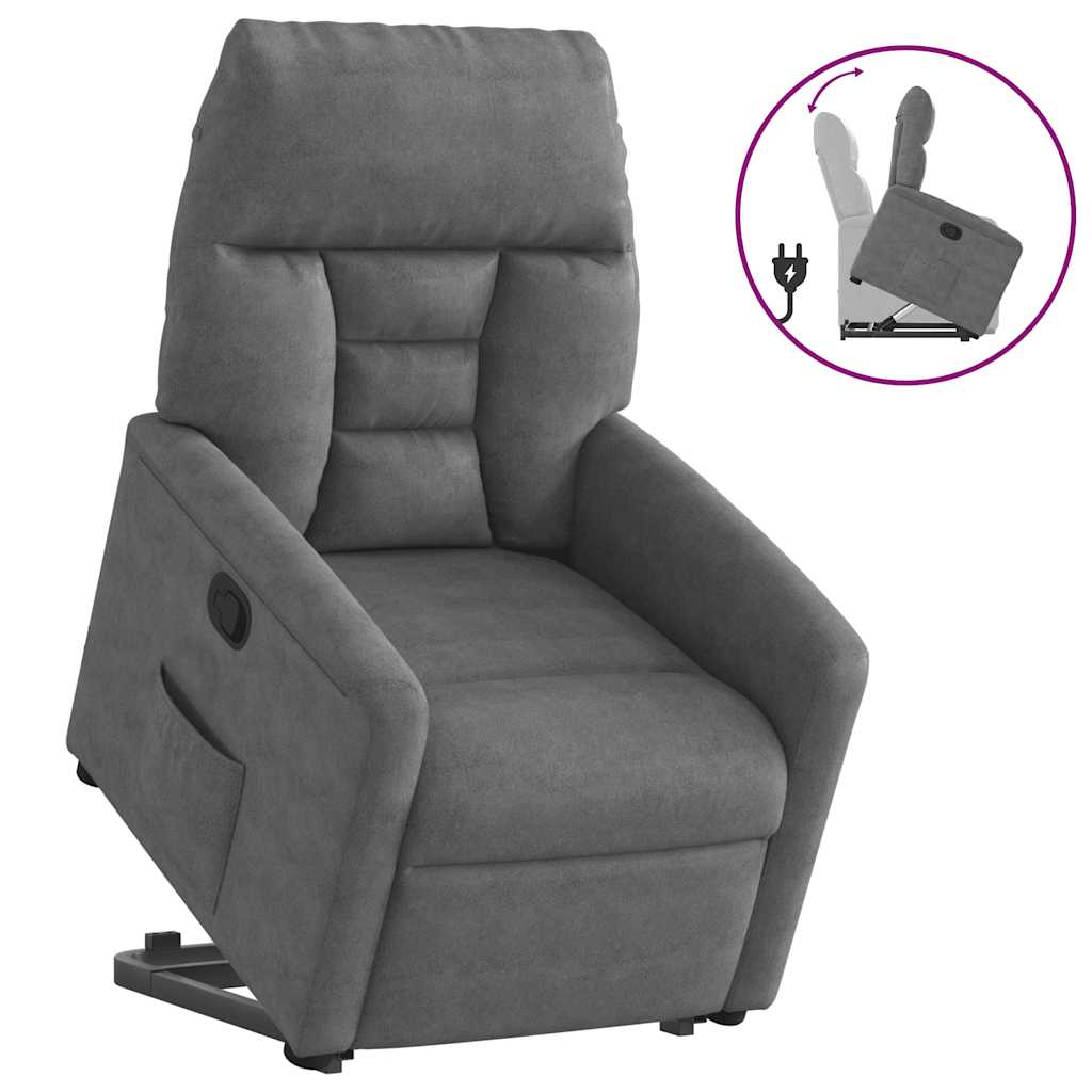 Fauteuil inclinable gris foncé tissu microfibre