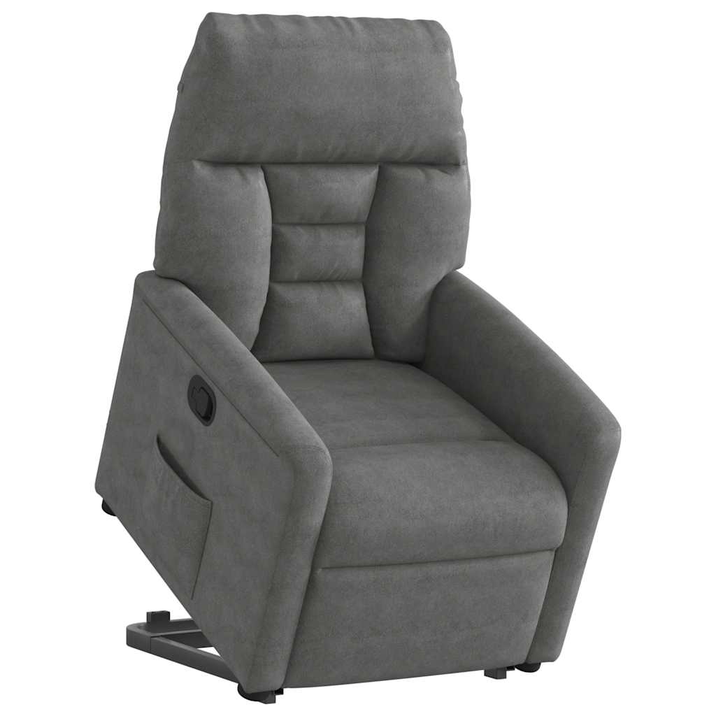 Fauteuil inclinable gris foncé tissu microfibre