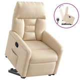Fauteuil inclinable beige tissu microfibre