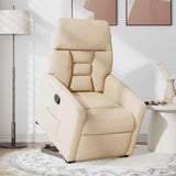 Fauteuil inclinable beige tissu microfibre