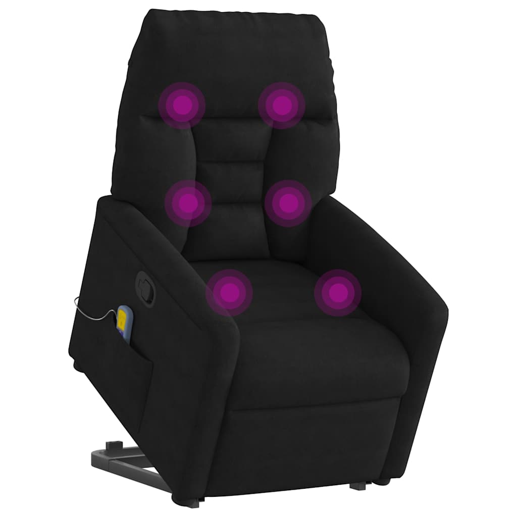 Fauteuil inclinable de massage noir tissu microfibre
