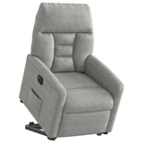 Fauteuil inclinable électrique gris clair tissu microfibre