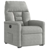 Fauteuil inclinable électrique gris clair tissu microfibre