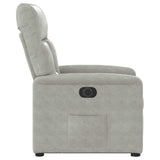 Fauteuil inclinable électrique gris clair tissu microfibre
