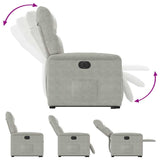 Fauteuil inclinable électrique gris clair tissu microfibre