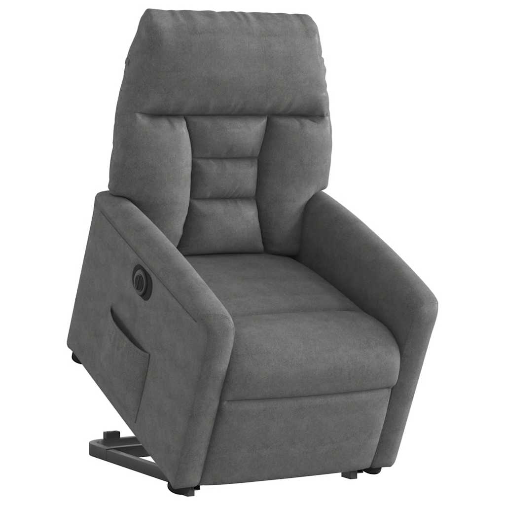 Fauteuil inclinable électrique gris foncé tissu microfibre