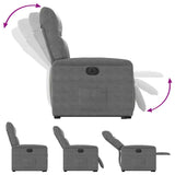 Fauteuil inclinable électrique gris foncé tissu microfibre