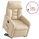 Fauteuil inclinable électrique beige tissu microfibre