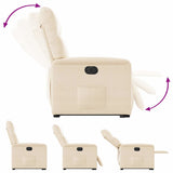 Fauteuil inclinable électrique beige tissu microfibre