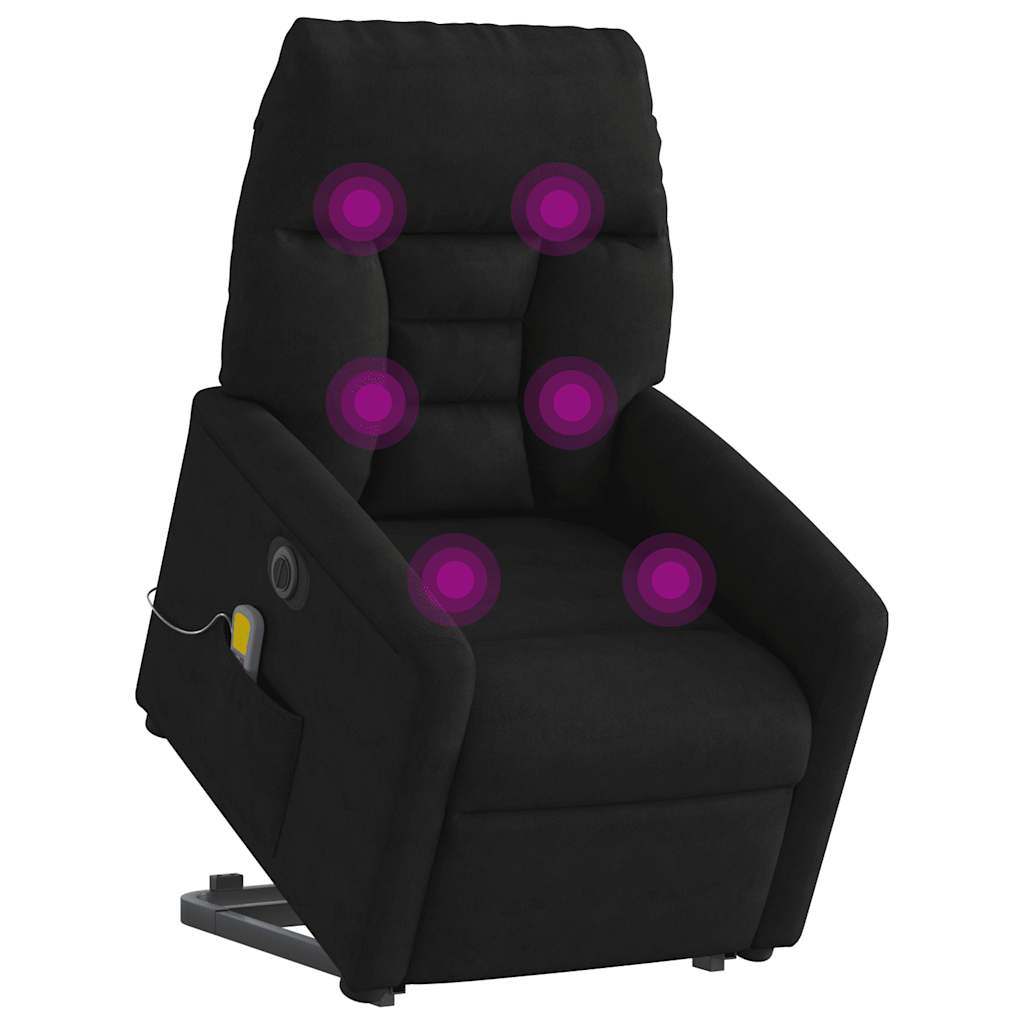 Fauteuil inclinable de massage électrique noir tissu microfibre
