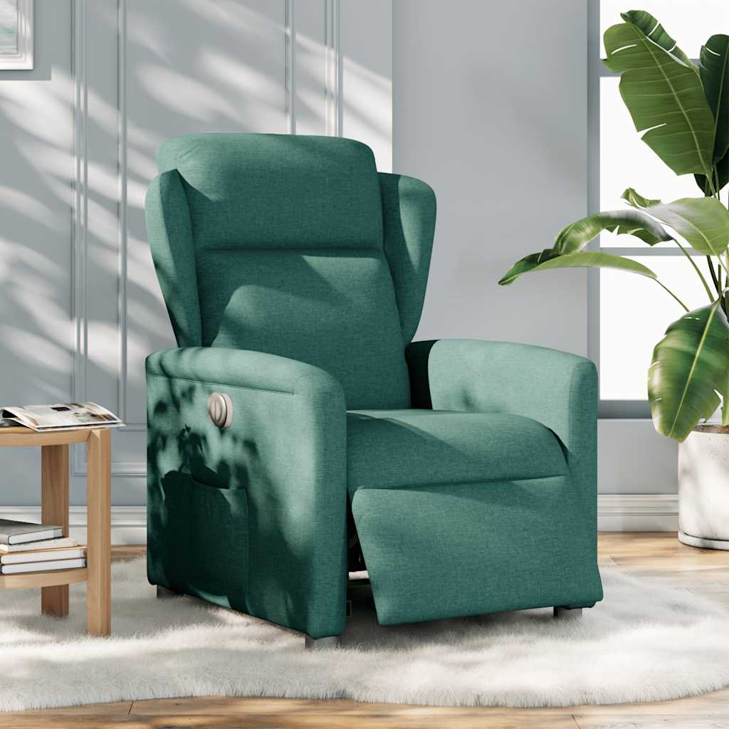 Fauteuil inclinable électrique Vert foncé Tissu