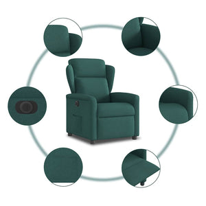 Fauteuil inclinable électrique Vert foncé Tissu