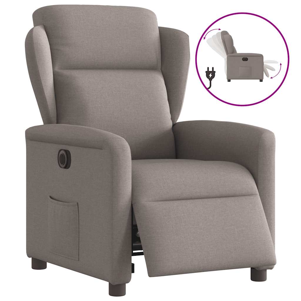 Fauteuil inclinable électrique Taupe Tissu