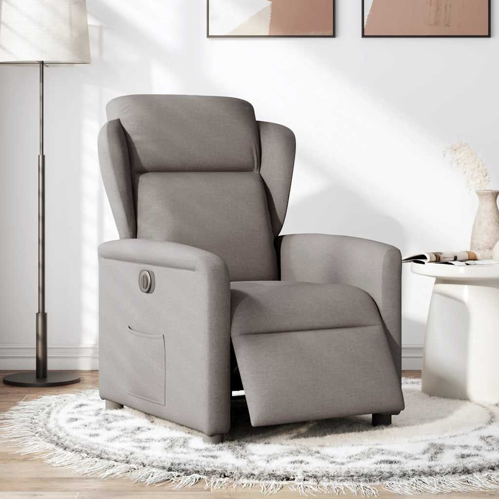 Fauteuil inclinable électrique Taupe Tissu