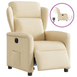 Fauteuil inclinable électrique Crème Tissu