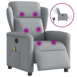 Fauteuil de massage inclinable électrique gris clair tissu