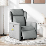 Fauteuil de massage inclinable électrique gris clair tissu
