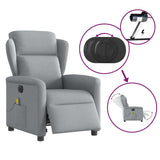 Fauteuil de massage inclinable électrique gris clair tissu