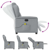 Fauteuil de massage inclinable électrique gris clair tissu