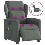 Fauteuil inclinable de massage électrique gris foncé tissu
