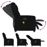 Fauteuil de massage inclinable électrique Noir Tissu