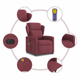 Fauteuil de massage inclinable électrique Rouge bordeaux Tissu