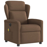 Fauteuil inclinable de massage électrique marron tissu