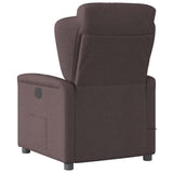 Fauteuil de massage inclinable électrique Marron foncé Tissu