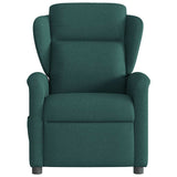 Fauteuil de massage inclinable électrique Vert foncé Tissu