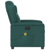 Fauteuil de massage inclinable électrique Vert foncé Tissu