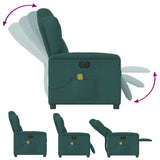 Fauteuil de massage inclinable électrique Vert foncé Tissu