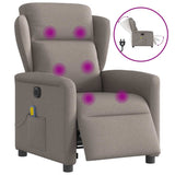 Fauteuil de massage inclinable électrique Taupe Tissu