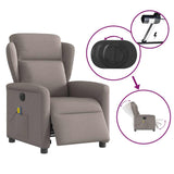 Fauteuil de massage inclinable électrique Taupe Tissu