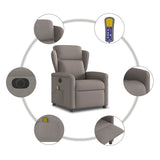 Fauteuil de massage inclinable électrique Taupe Tissu