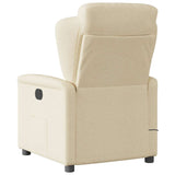 Fauteuil inclinable de massage électrique crème tissu