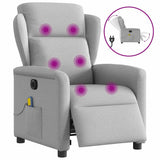 Fauteuil de massage inclinable électrique gris nuage tissu