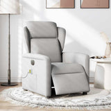 Fauteuil de massage inclinable électrique gris nuage tissu