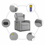 Fauteuil de massage inclinable électrique gris nuage tissu