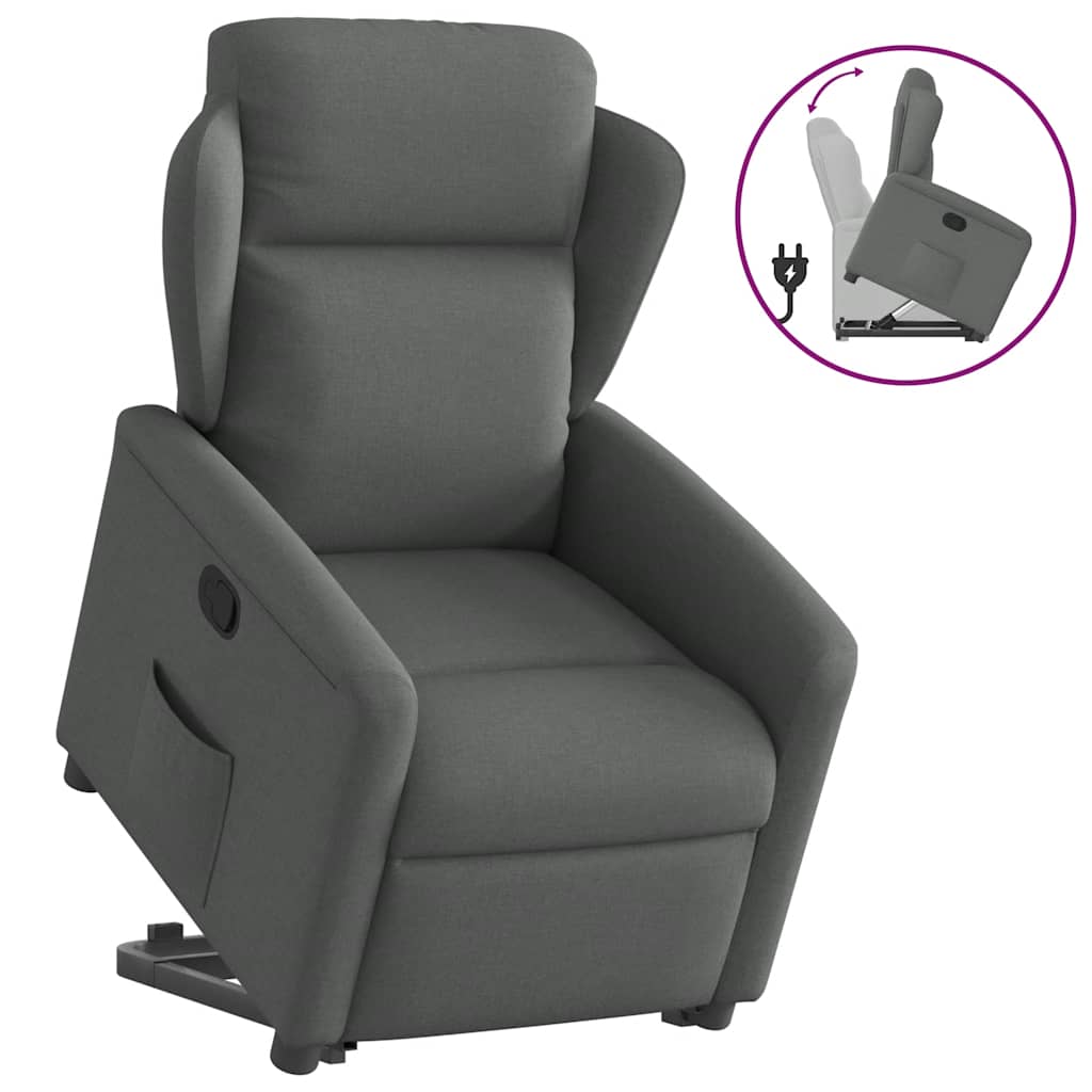 Fauteuil inclinable Gris foncé Tissu