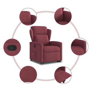 Fauteuil inclinable rouge bordeaux tissu