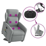 Fauteuil de massage inclinable Gris clair Tissu
