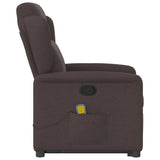 Fauteuil inclinable de massage Marron foncé Tissu