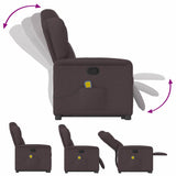 Fauteuil inclinable de massage Marron foncé Tissu