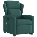 Fauteuil inclinable de massage Vert foncé Tissu