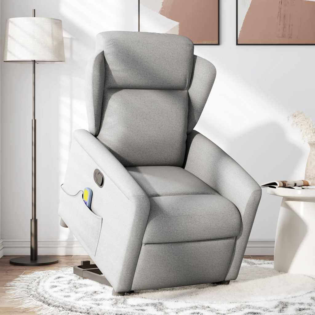 Fauteuil de massage inclinable gris nuage tissu