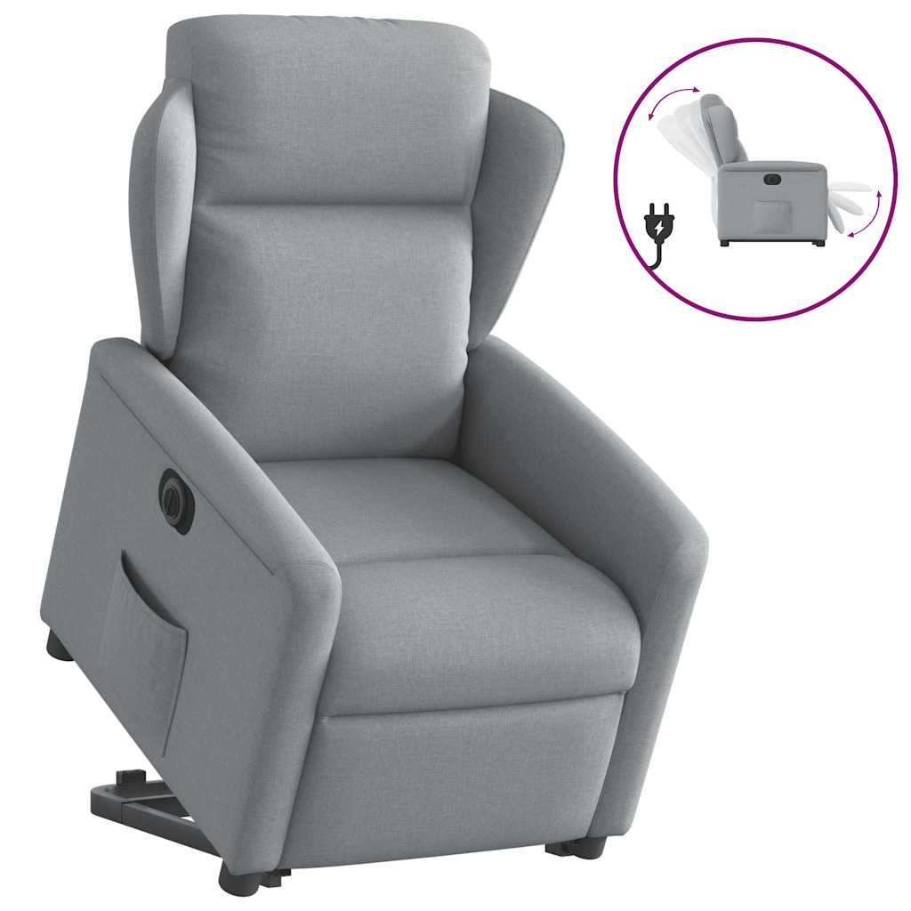 Fauteuil inclinable électrique gris clair tissu