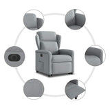 Fauteuil inclinable électrique gris clair tissu