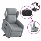 Fauteuil inclinable électrique gris clair tissu