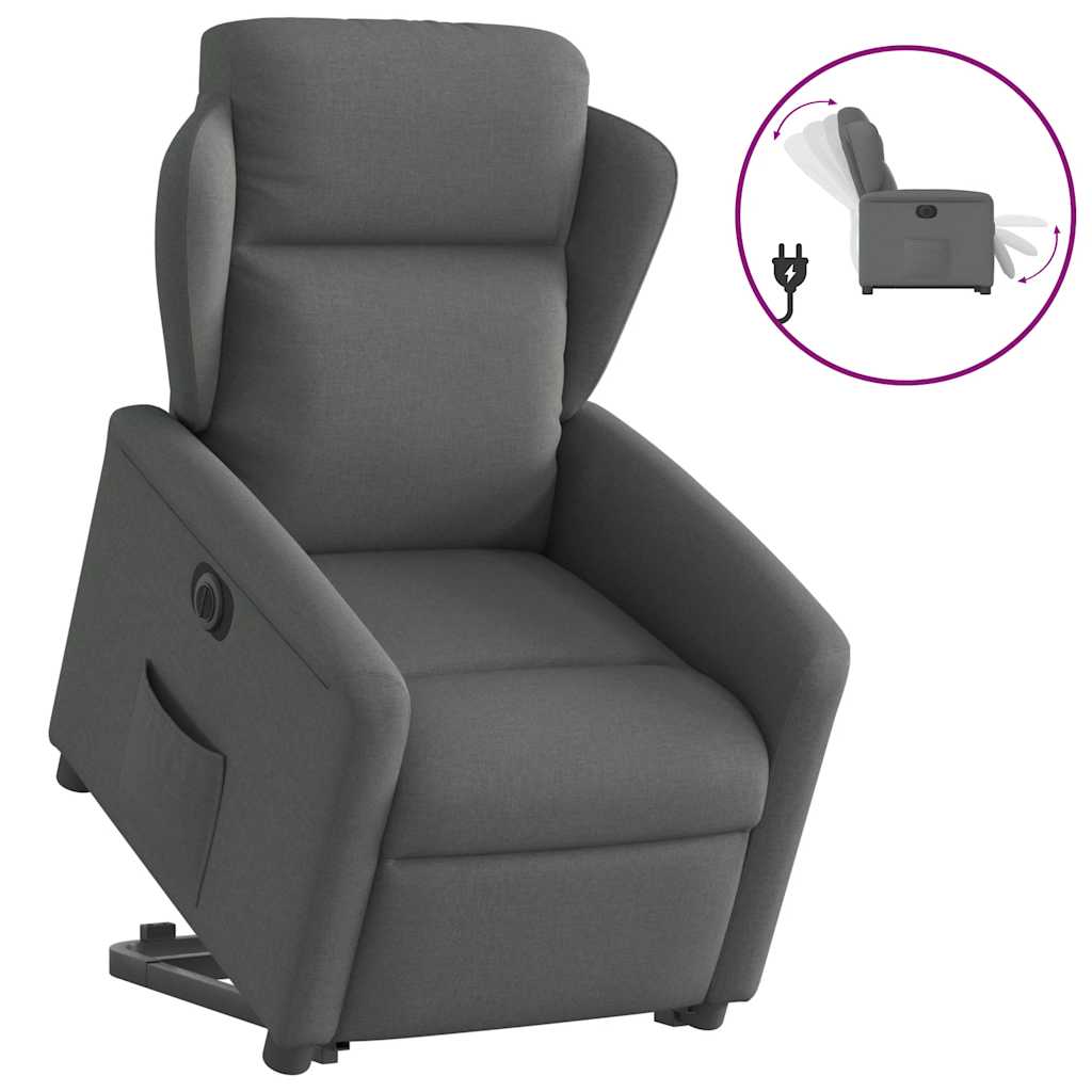 Fauteuil inclinable électrique gris foncé tissu